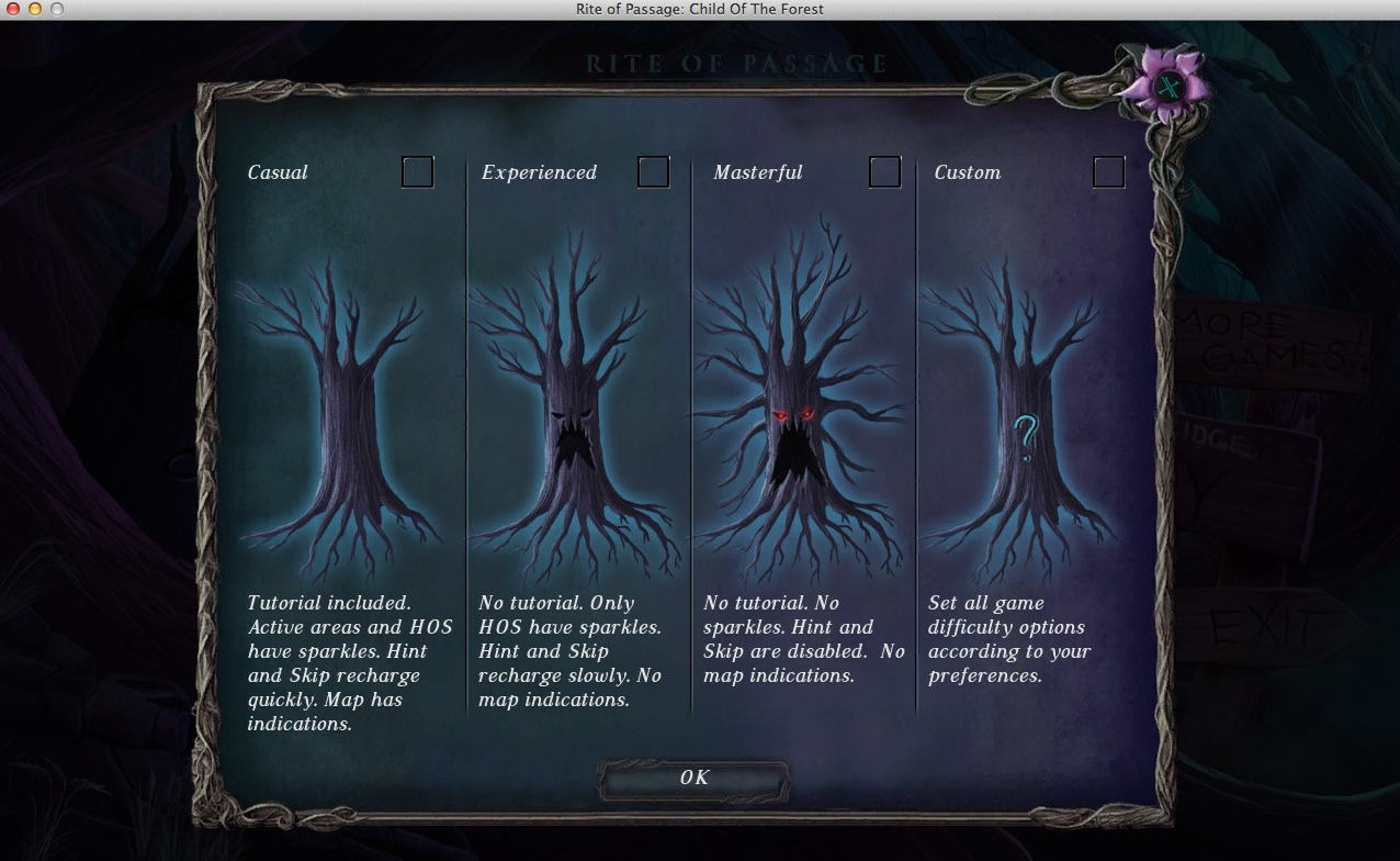 Rite of Passage: Child of the Forest 2.0 : Selecting Game Difficulty