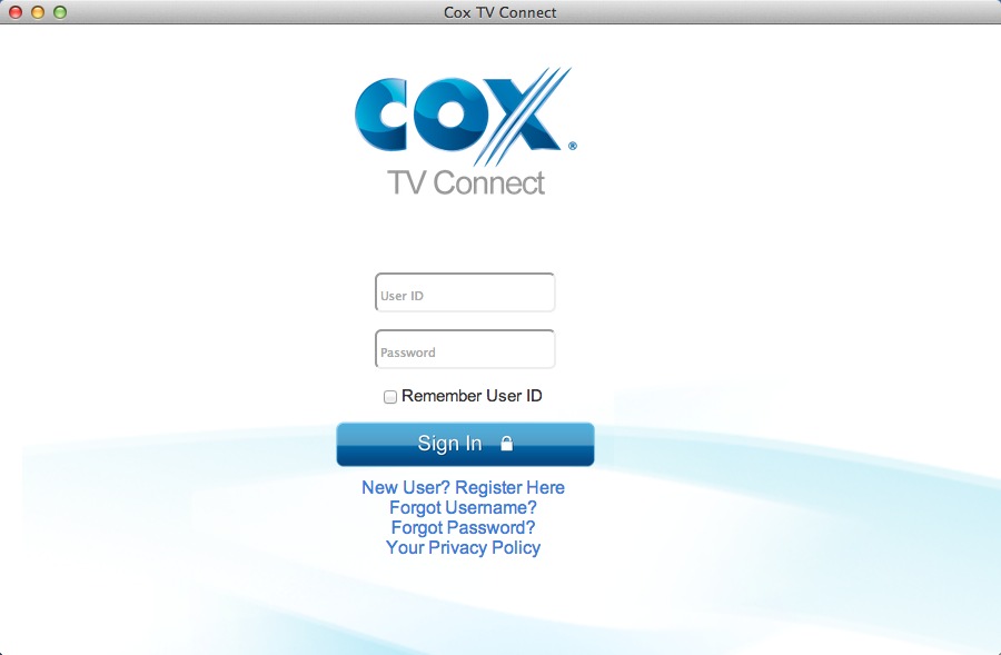 Cox TV Connect 11.5 : Main window