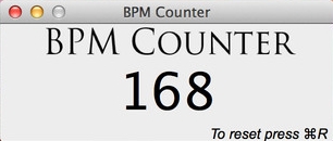 BPM Counter 1.0 : Main Window