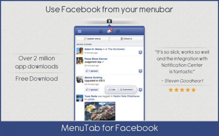 MenuTab for Facebook screenshot