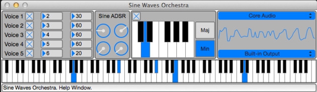 Sine Waves Orchestra 1.0 : Main Window