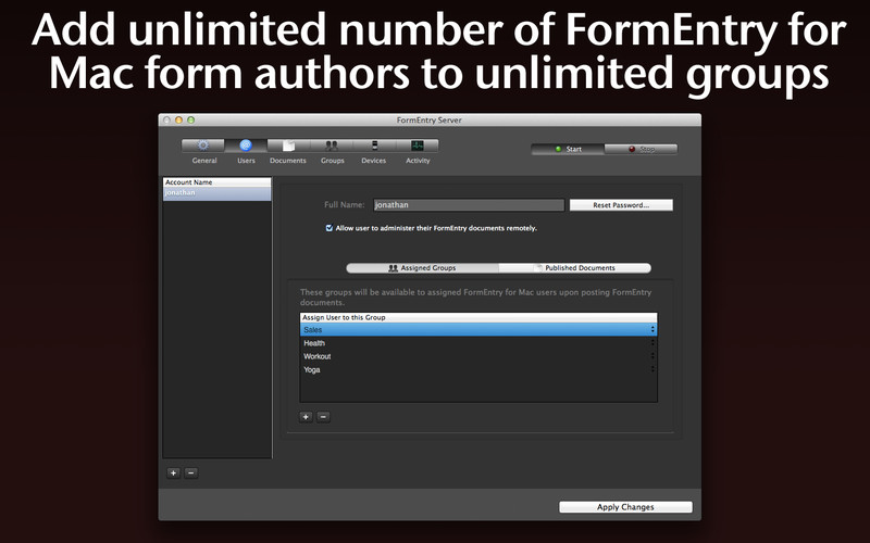FormEntry Server 2.3 : FormEntry Server screenshot