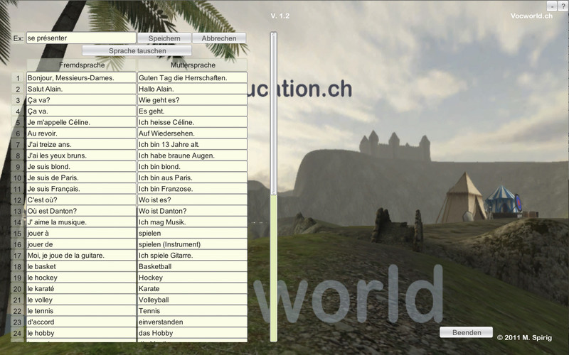 Vocworld 1.6 : Vocworld screenshot
