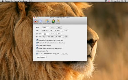 Secure File Sharing Web Server screenshot