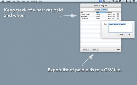 Bills To Pay screenshot