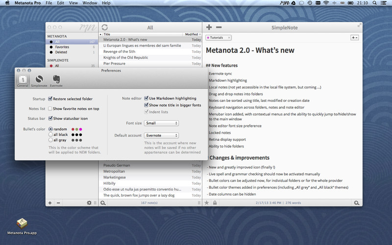 Metanota Pro 2.2 : Metanota Pro screenshot