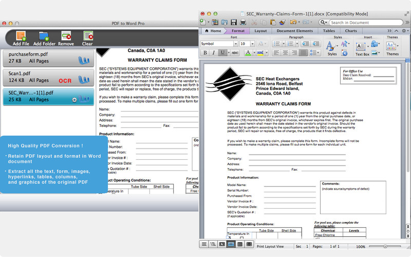 PDF to Word Pro 4.0 : PDF to Word Pro screenshot
