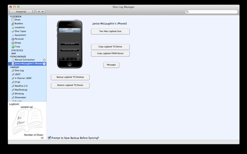 Dive Log Manager 3.4 : Dive Log Manager screenshot
