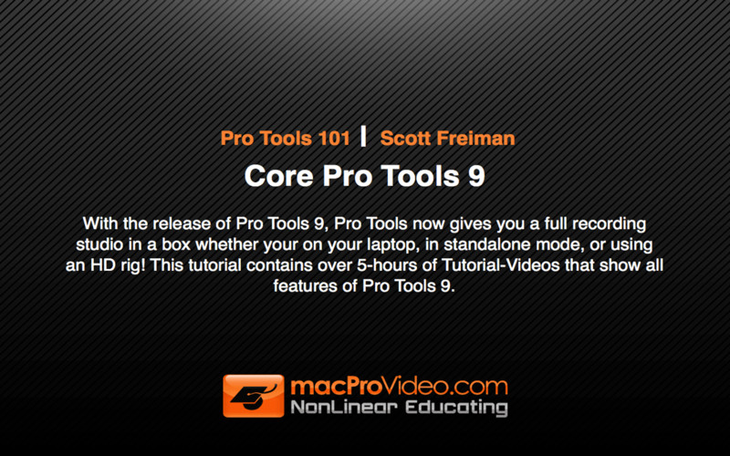 Course For Pro Tools 101 - Core Pro Tools 9 1.2 : Course For Pro Tools 101 - Core Pro Tools 9 screenshot