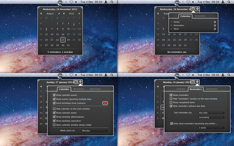 CalendarMenu 2.1 : CalendarMenu screenshot