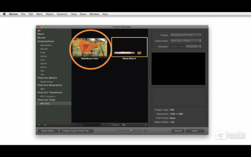 Course For Motion 5 108 - Creating Content For Final Cut Pro X 1.1 : Course For Motion 5 108 - Creating Content For Final Cut Pro X screenshot