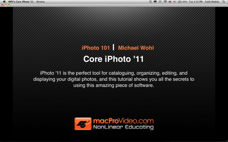 MPV's iPhoto '11 101 - Core iPhoto '11 1.1 : Course For iPhoto '11 101 - Core iPhoto '11 screenshot