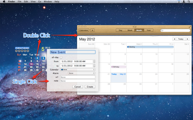 Desktop Calendar 1.1 : Desktop Calendar screenshot