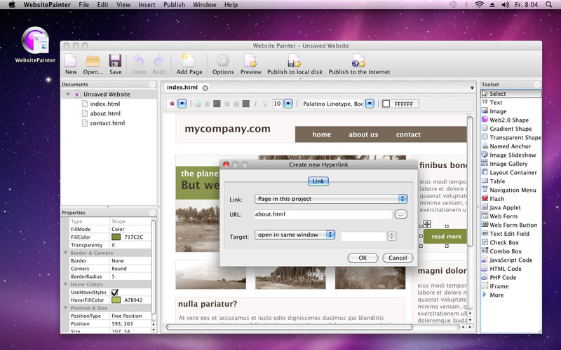 WebsitePainter 2.2 : WebsitePainter screenshot