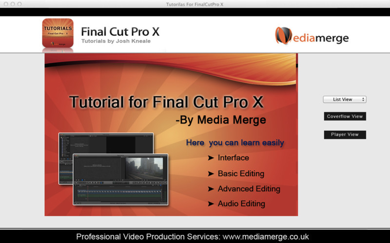 Tutorials for Final Cut Pro - X Free 1.1 : Tutorials for Final Cut Pro - X screenshot