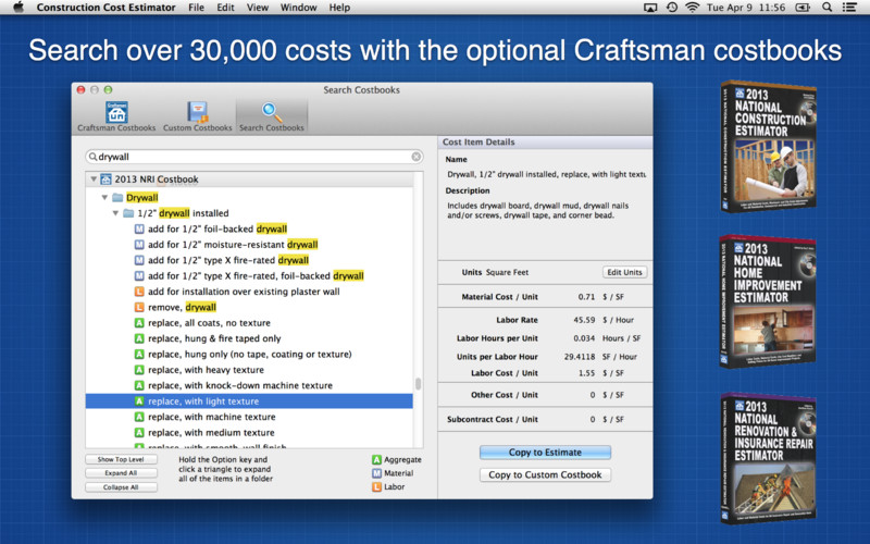 Construction Cost Estimator 1.8 : Construction Cost Estimator screenshot