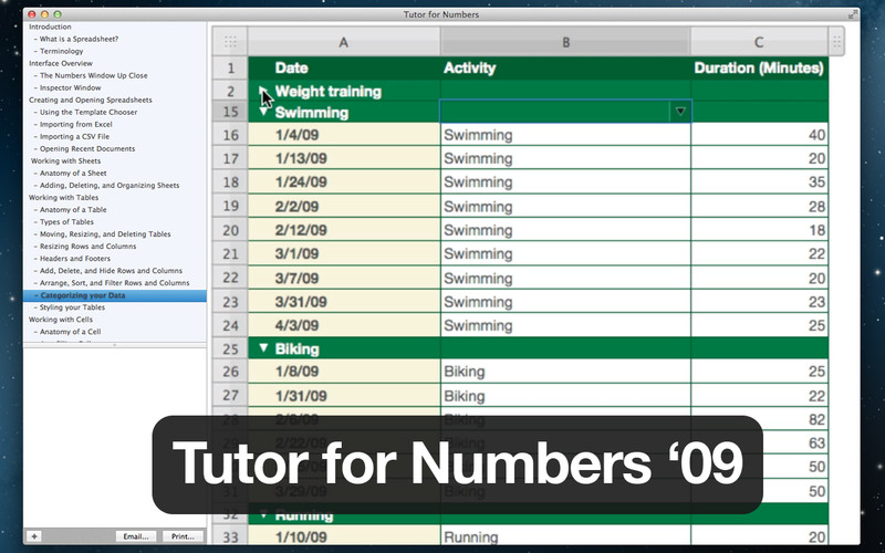 Tutor for Numbers – Video Tutorial to Help you Learn Numbers 1.5 : Tutor for Numbers 