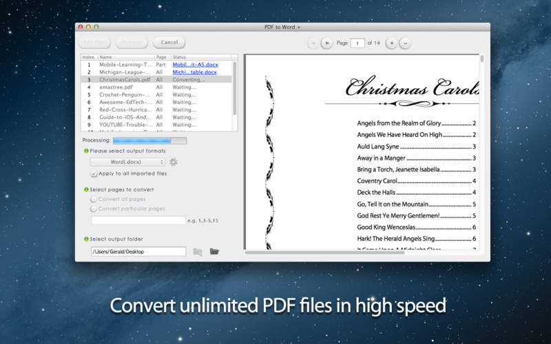 PDF to Word - PDF Converter 2.3 : PDF to Word + screenshot