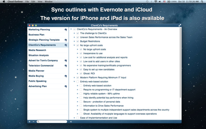 Cloud Outliner 1.4 : Cloud Outliner screenshot
