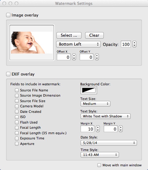 EasyBatchPhoto 3.2 : Configuring Watermark Settings