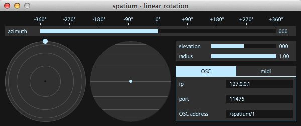 spatium · linear rotation 1.0 : Main window