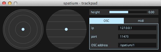 spatium · trackpad 1.0 : Main Window