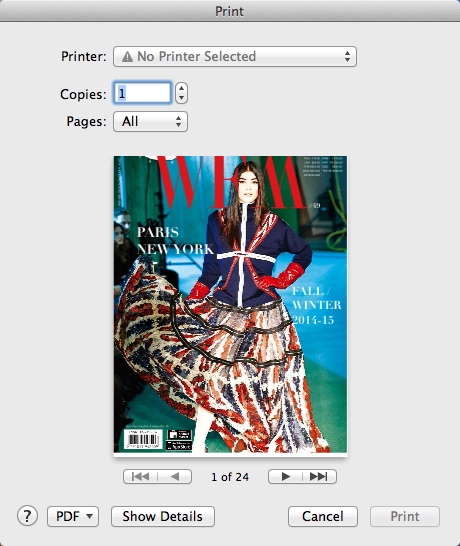 WFM Fashion from the Runway 2.3 : Printing Magazine Page