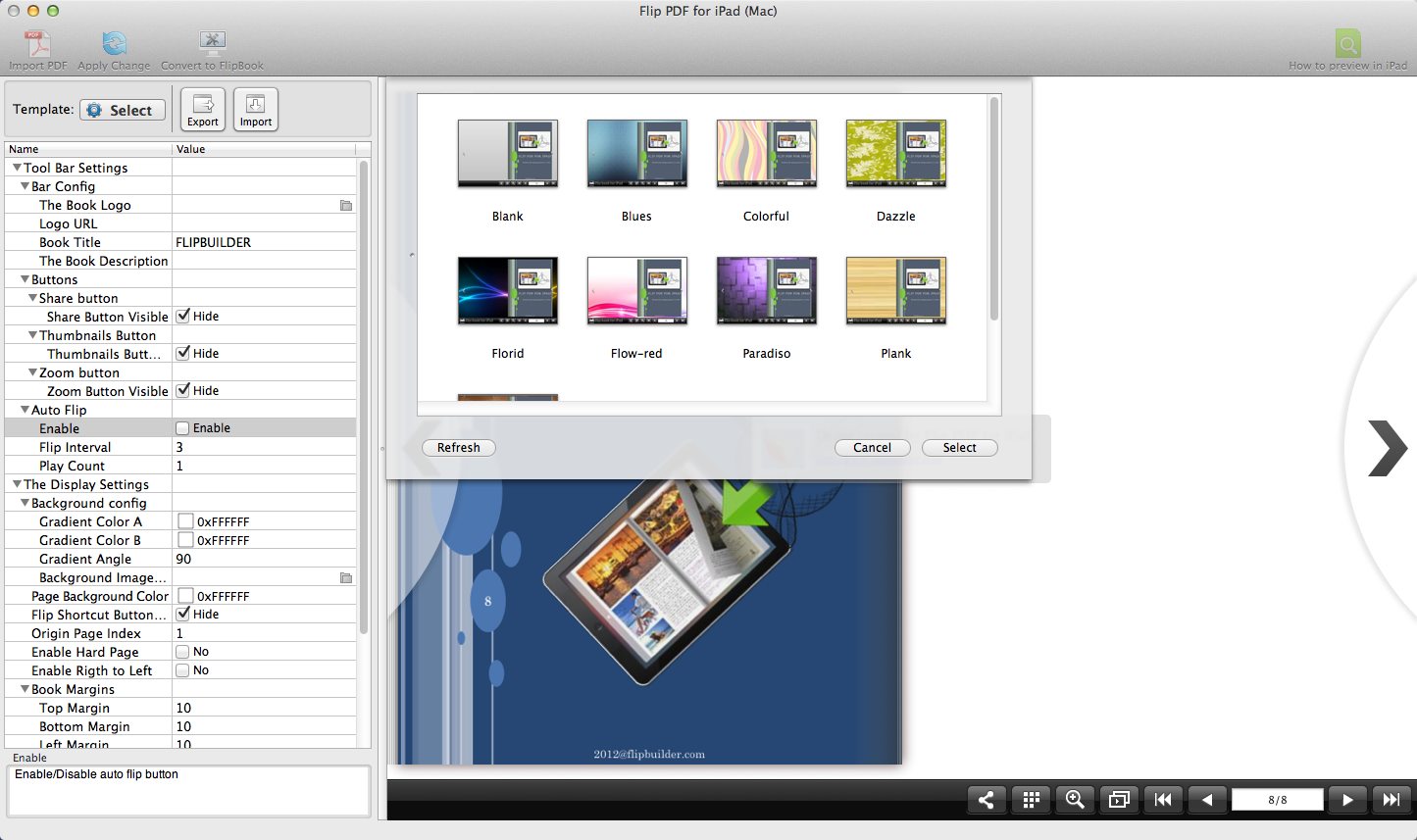 Flip PDF for iPad Mac 1.2 : Main window