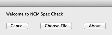 Spec Check Utility 12.0 : Main window