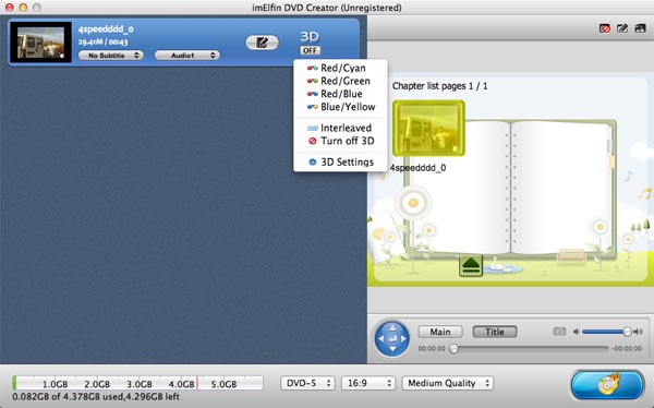 ImElfin DVD Creator for Mac 1.2 : Main Window