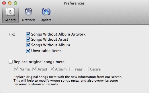 ImElfin Tunes Cleaner for Mac 3.2 : Program Preferences