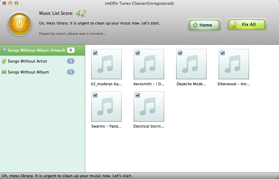 ImElfin Tunes Cleaner for Mac 3.2 : Checking Scan Results