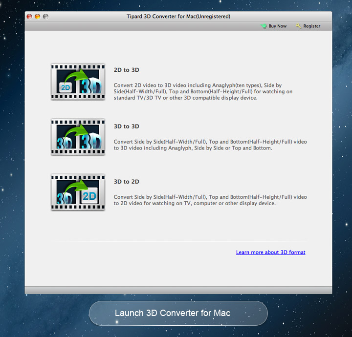 Tipard 3D Converter for Mac 6.2 : Main Window