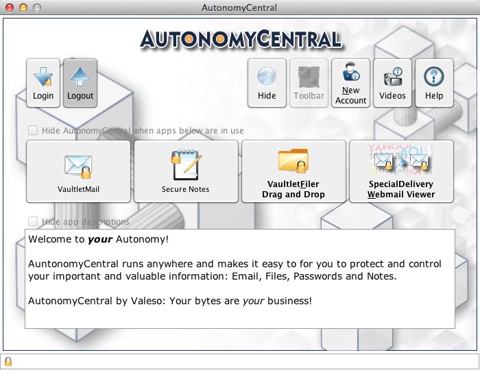 AutonomyCentral 3.0 : Main window