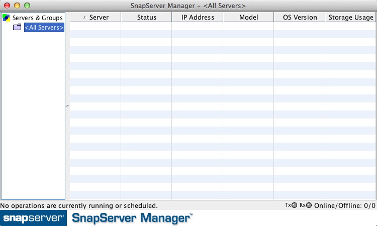SnapServer Manager 15.0 : Main Window