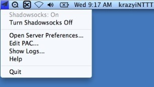 Shadowsocks 1.0 : Menu Bar Window