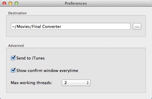 Final Converter 3.6 : Preferences Window