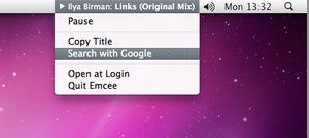 Emcee for iTunes 1.8 : Menu Bar Window