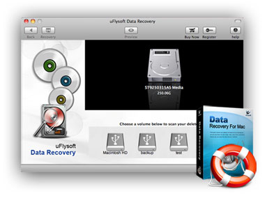 uFlysoft Data Recovery for Mac 1.8 : Main Window
