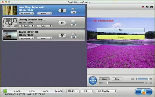 Quick Blu-ray Creator 1.0 : Main Window
