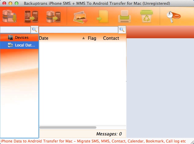Backuptrans iPhone SMS + MMS To Android Transfer 3.2 : Main Window