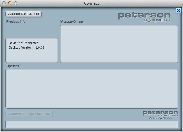 Peterson Connect 1.0 beta : Main window