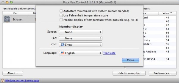 which temperature to look at macs fan control