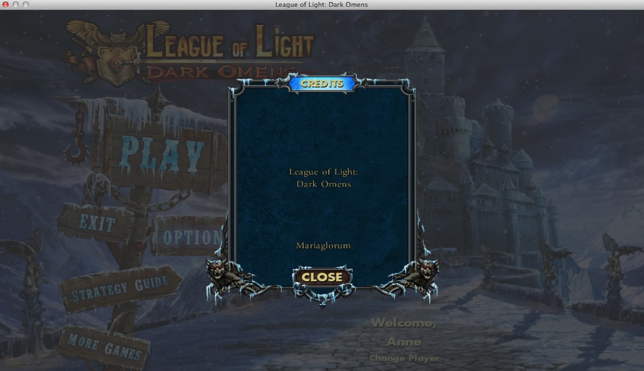 League of Light: Dark Omens : Credits Window