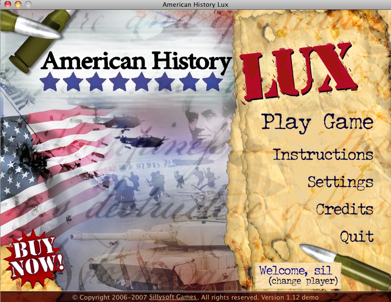 American History Lux 1.1 : Main menu