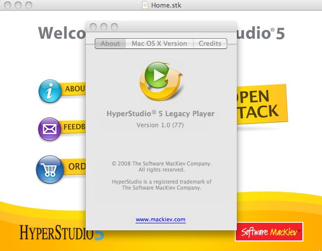 HyperStudio 5 Legacy Player 1.0 : Main window