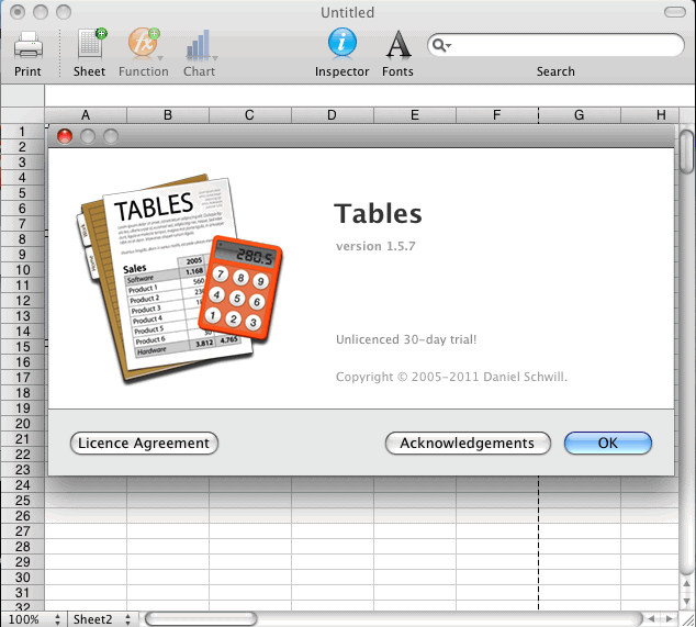 Tables 1.5 : User Interface