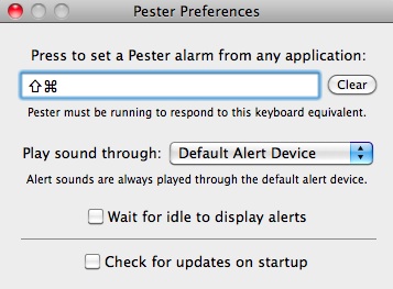 Pester 1.1 beta : Settings Window