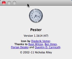 Pester 1.1 beta : About Window