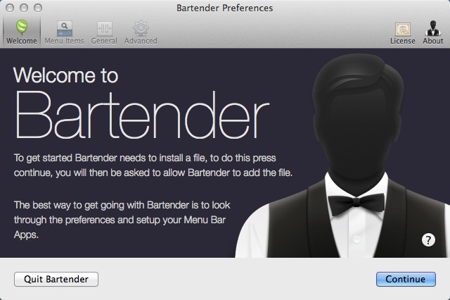 Bartender 1.2 : Welcome Window